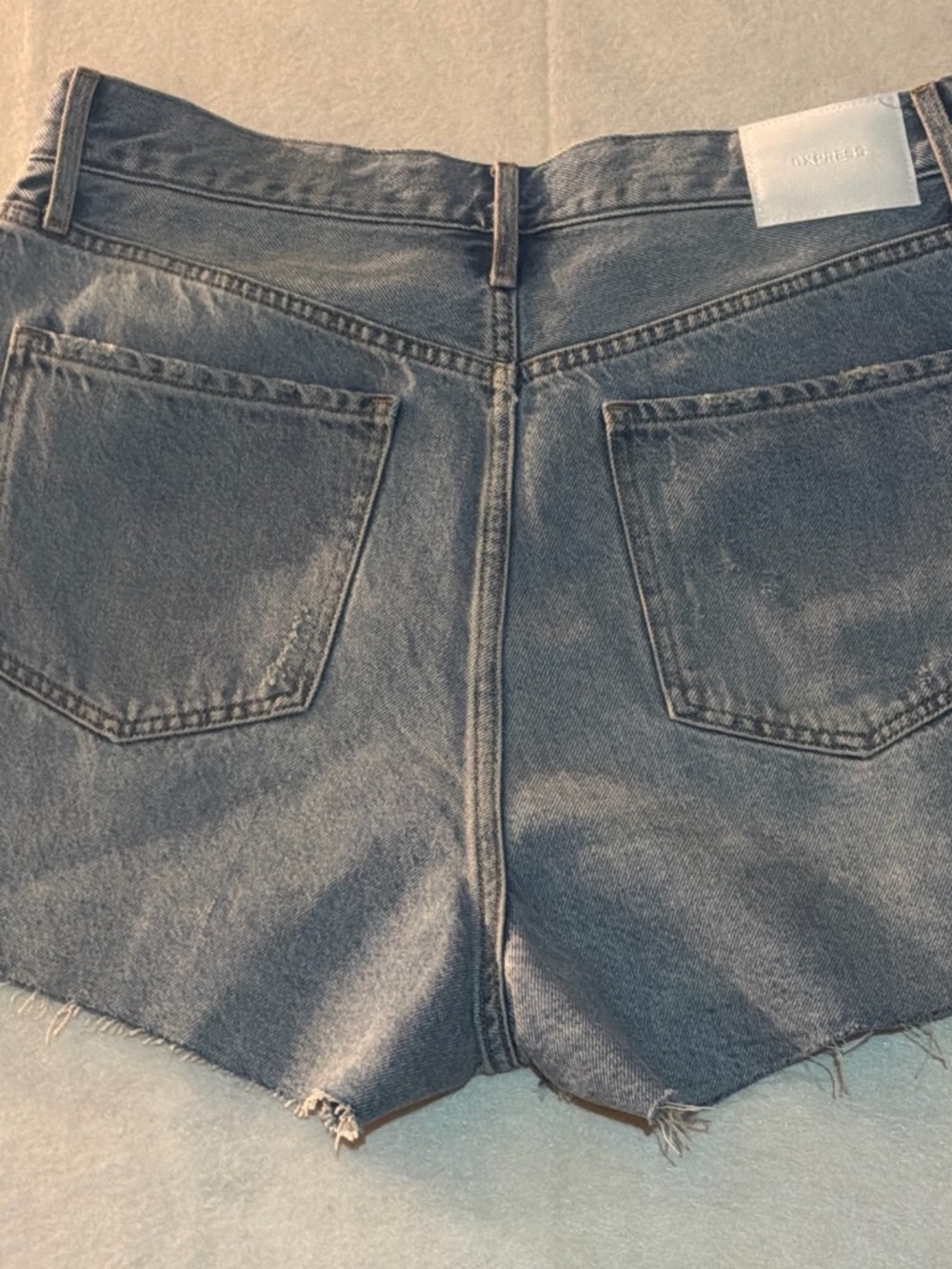 High-Waist Washed Black Denim Shorts - Picture 3 of 3